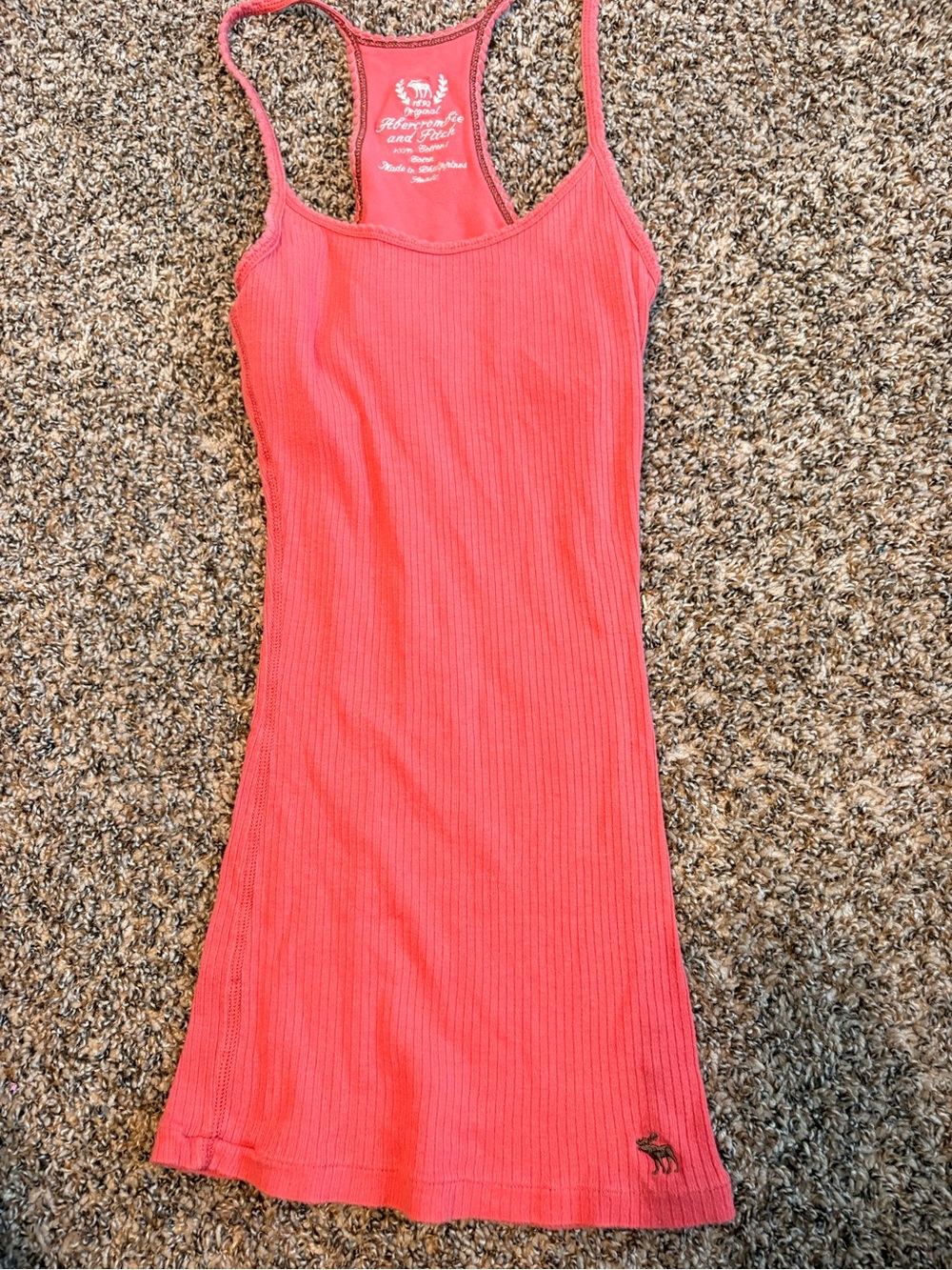Abercrombie & Fitch Ribbed Coral Pink Racerback